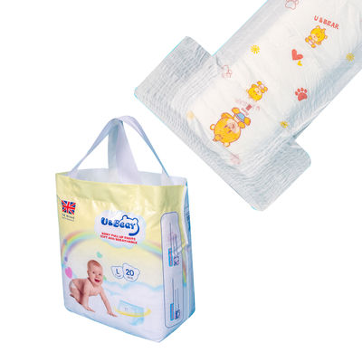 360 Pinggang Elastis Menarik Celana Pelatihan Popok Bayi Fluff Pulp Sekali Pakai
