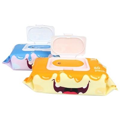 Tisu Basah Bayi Murni Pola Polos 100pcs Tidak Beracun Tanpa Pewarna